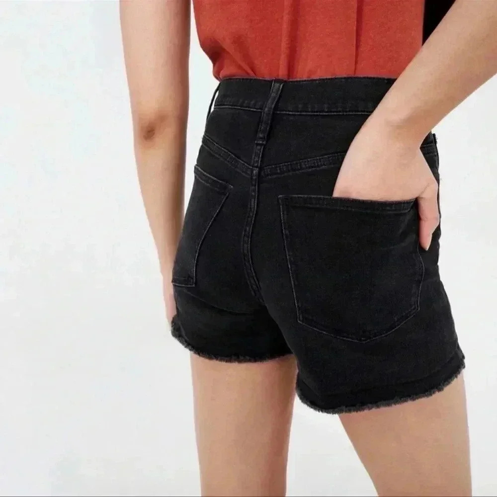 Madewell High Rise Denim Shorts Black 26